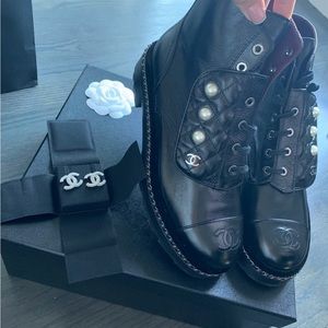 Chanel Pearl Booties